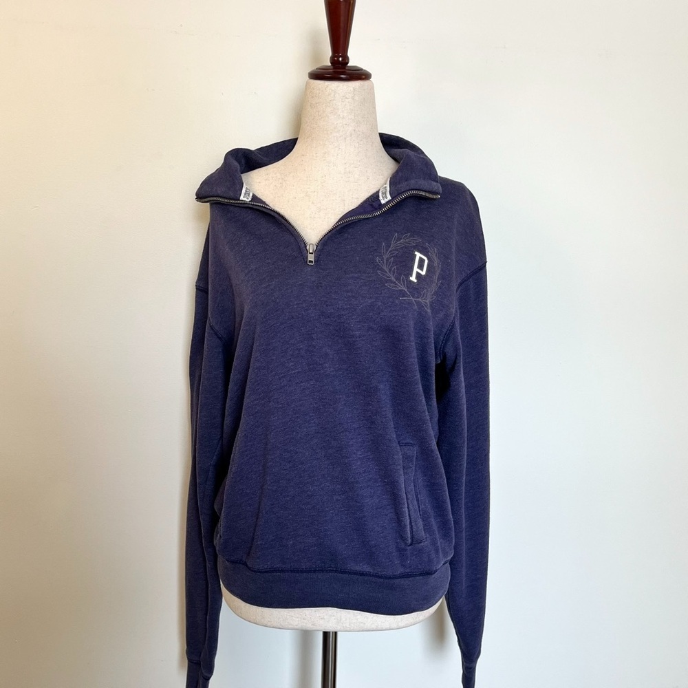 Victoria’s Secret PINK Purple Quarter Zip Sweatshirt Y2K Athleisure Pullover